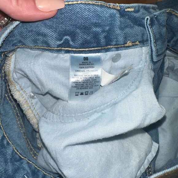 90s Aeropostale high waisted straight leg patchwork jeans size 00 - Picture 5 of 9